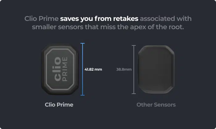 Sized to reach the apex of the root — where smaller sensors fall short.